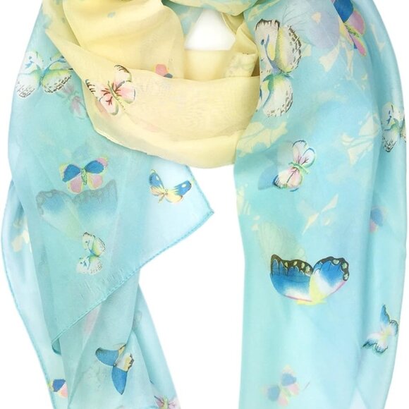 Accessories - Ladies/Women's Lightweight Floral Print/Solid Color mixture Shawl Scarf For Spri